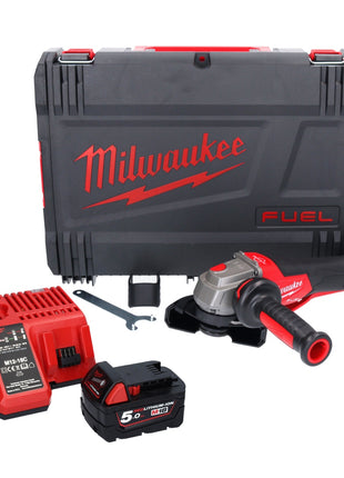 Milwaukee M18 FSAGV115XPDB-501X Akku Winkelschleifer 18 V 115 mm Brushless + 1x Akku 5,0 Ah + Ladegerät + HD Box