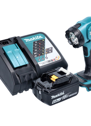 Makita DEADML 815 RG1 Lámpara de mano LED con batería 14,4 - 18 V 160 lm + 1x batería 6,0 Ah + cargador