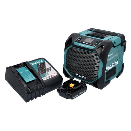 Makita DMR 203 RA1 Altoparlante Bluetooth 12 V 18 V IP64 + 1x batteria ricaricabile 2,0 Ah + caricabatterie
