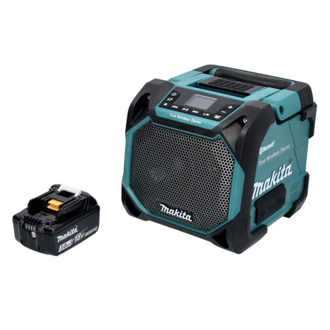 Makita DMR 203 F1 Głośnik Bluetooth 12 V 18 V IP64 + 1x akumulator 3,0 Ah - bez ładowarki