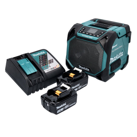 Makita DMR 203 RF Głośnik Bluetooth 12 V 18 V IP64 + 2x akumulator 3,0 Ah + ładowarka