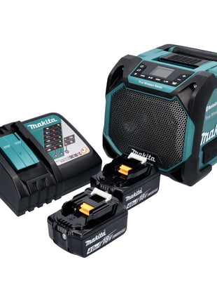 Makita DMR 203 RM Bluetooth Lautsprecher 12 V 18 V IP64 + 2x Akku 4,0 Ah + Ladegerät