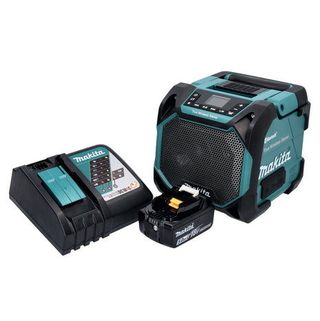 Makita DMR 203 RT1 Głośnik Bluetooth 12 V 18 V IP64 + 1x akumulator 5,0 Ah + ładowarka