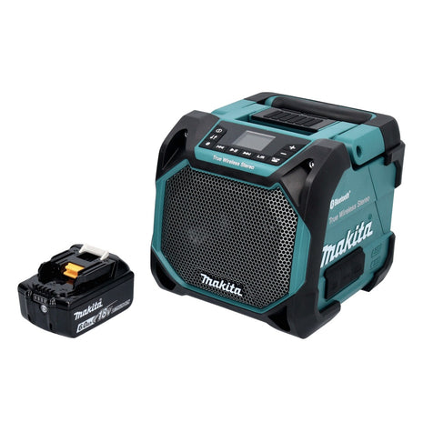 Makita DMR 203 G1 Bluetooth Lautsprecher 12 V 18 V IP64 + 1x Akku 6,0 Ah - ohne Ladegerät