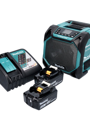 Makita DMR 203 RG Haut-parleur Bluetooth 12V 18V IP64 + 2x Batteries 6,0Ah + Chargeur