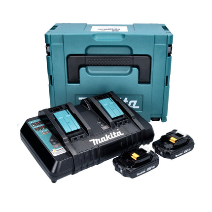 Makita Power Source Kit 18 V mit 2x BL 1820 B 2,0 Ah Akku ( 2x 197254-9 ) + DC 18 RD Doppel Schnellladegerät ( 196933-6  ) + Makpac
