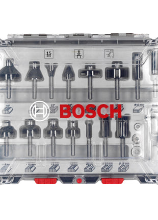 Bosch Mixed Fräser Set 15 tlg. 6 mm Schaft ( 2607017471 ) für Oberfräsen