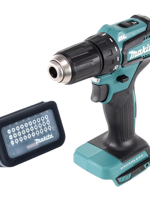 Taladro inalámbrico Makita DDF 483 Z 18 V 40 Nm sin escobillas + juego de puntas 31 piezas (D-30667)