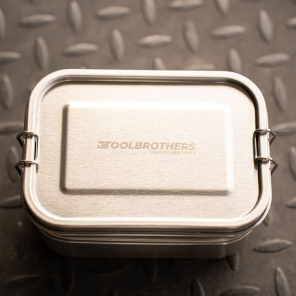 Toolbrothers Fan Edelstahl Brotdose mit 2 Etagen und Edelstahl Deckel 1340 ml - Toolbrothers