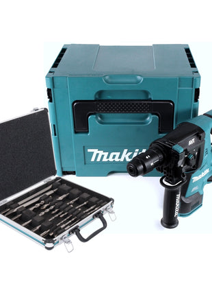 Makita DHR 281 ZJ Akku Bohrhammer 36 V ( 2x 18 V ) 2,8 J SDS Plus Brushless + 13 tlg. Bohrer und Meißel Set + Makpac - ohne Akku, ohne Ladegerät