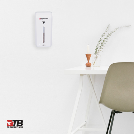 Toolbrothers kontaktloser automatischer Desinfektionsspender Sensor zur Wandmontage, 1000ml Tank, Netz- und Batteriebetrieb für öffentliche Einrichtungen - Toolbrothers