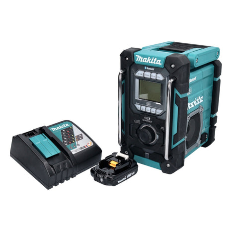 Makita DMR 301 RA1 Radio de chantier sans fil 12 V max - 18 V DAB / DAB+ / Bluetooth + 1x batterie 2,0 Ah + chargeur