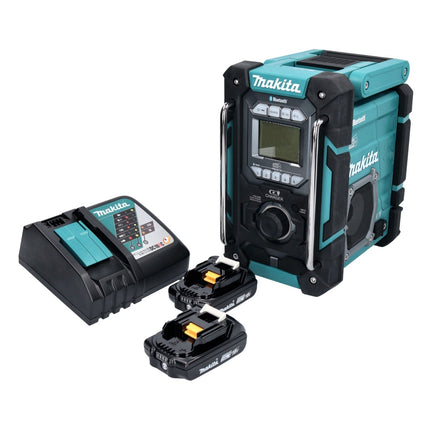 Makita DMR 301 RA radio da cantiere a batteria 12 V max. - 18 V DAB / DAB+ / Bluetooth + 2x batteria ricaricabile 2,0 Ah + caricabatterie