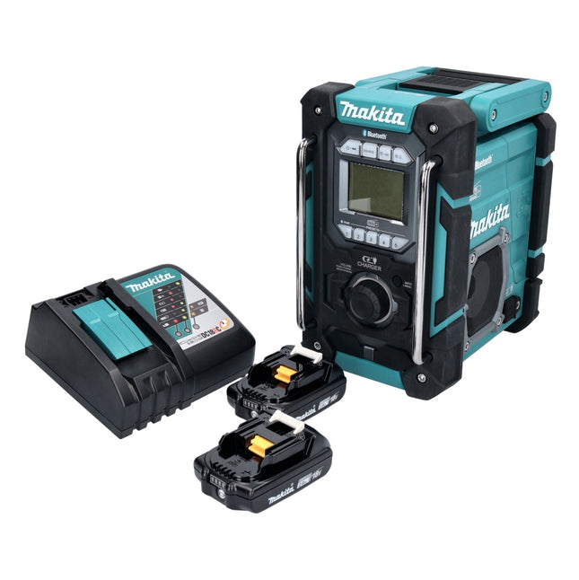 Makita DMR 301 RA radio da cantiere a batteria 12 V max. - 18 V DAB / DAB+ / Bluetooth + 2x batteria ricaricabile 2,0 Ah + caricabatterie