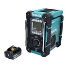 Makita DMR 301 M1 radio da cantiere a batteria 12 V max. - 18 V DAB / DAB+ / Bluetooth + 1x batteria ricaricabile 4,0 Ah - senza caricabatterie