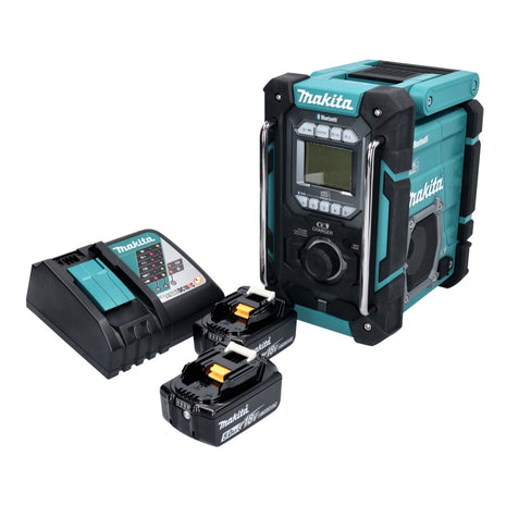 Makita DMR 301 RT radio de chantier rechargeable 12 V max - 18 V DAB / DAB+ / Bluetooth + 2x batterie rechargeable 5,0 Ah + chargeur