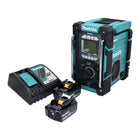 Radio da cantiere a batteria Makita DMR 301 RG 12 V max. - 18 V DAB / DAB+ / Bluetooth + 2x batteria ricaricabile 6,0 Ah + caricatore