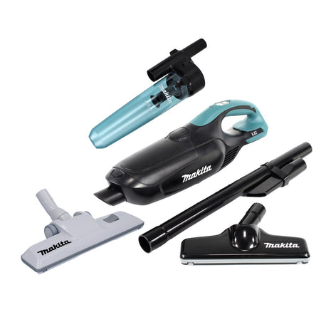 Aspirador inalámbrico Makita DCL 182 ZB 18 V negro + accesorio separador ciclónico + boquilla para suelos conmutable - sin batería, sin cargador