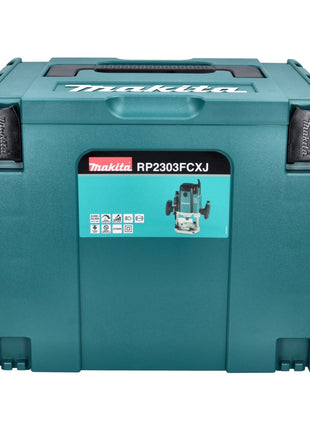 Défonceuse Makita RP 2303 FCXJ 2100 watts course 70 mm + butée + jeu de fraises 6 pièces + Makpac