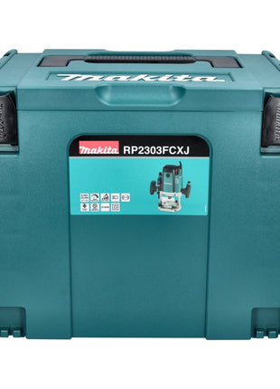 Makita RP 2303 FCXJ Oberfräse 2100 Watt 70 mm Hub + Anschlag + 30 tlg. Fräser Set + Makpac