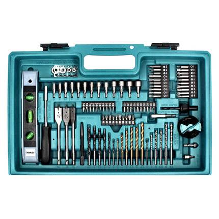 Makita DHP 482 SA2X5 trapano a percussione a batteria 18 V 62 Nm + 2x batteria ricaricabile 2,0 Ah + caricabatterie + set di accessori da 101 pezzi + valigetta