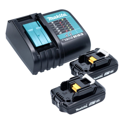 Makita DHP 482 SA2X5 trapano a percussione a batteria 18 V 62 Nm + 2x batteria ricaricabile 2,0 Ah + caricabatterie + set di accessori da 101 pezzi + valigetta