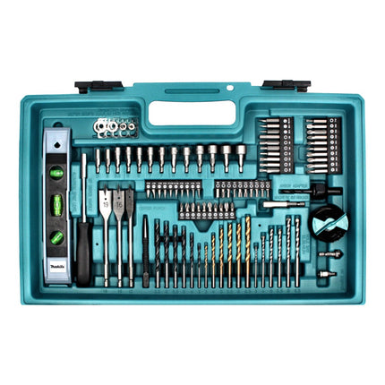 Makita DHP 453 SA2X5 trapano a percussione a batteria 18 V 42 Nm + 2x batteria ricaricabile 2,0 Ah + caricabatterie + set di accessori da 101 pezzi + valigetta