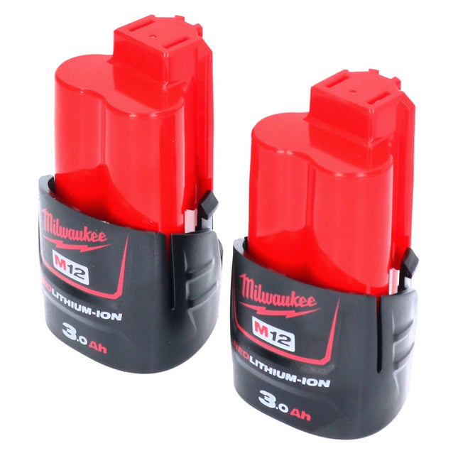 Set di batterie Milwaukee 2x M12 B3 12 V 3,0 Ah / 3000 mAh Li-Ion ( 2x 4932451388 )