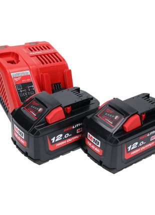 Milwaukee M18 NRG-1202 Akku Starter Set 2x 18 V 12,0 Ah / 12000 mAh Li-Ion Akku ( 2x 4932464260 ) + M12-18 FC Schnell Ladegerät ( 4932451079 ) - Toolbrothers