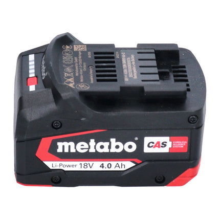 Set base Metabo 2x batteria Li-Power 18 V 4,0 Ah CAS Li-Ion + caricatore ASC 55 + metaBOX ( 685064000 )