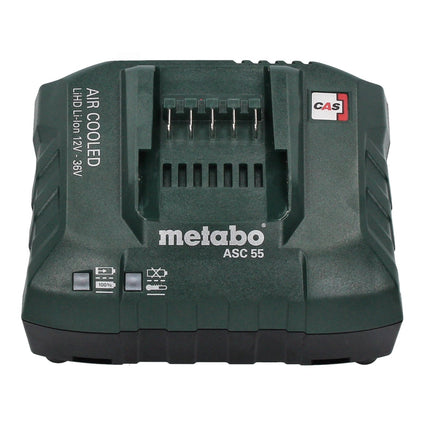 Set base Metabo 2x batteria Li-Power 18 V 4,0 Ah CAS Li-Ion + caricatore ASC 55 + metaBOX ( 685064000 )