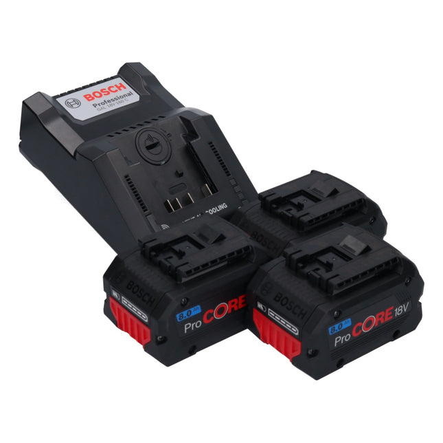 Bosch Starter Set mit 3x ProCORE 18 V 8,0 Ah Akku ( 0615A5004Y ) + GAL 18V-160 C Ladegerät
