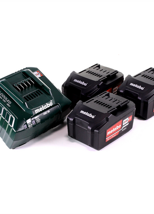 Podstawowy zestaw Metabo 3x akumulator Li-Power 18 V 4,0 Ah CAS Li-Ion + ładowarka ASC 55 ( 685049000 )