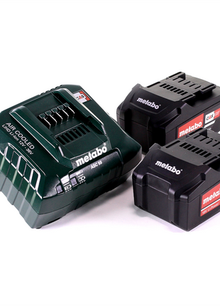 Metabo Set de base 2x bloc batterie Li-Power 18 V 4,0 Ah CAS Li-Ion + chargeur ASC 55 ( 685050000 )