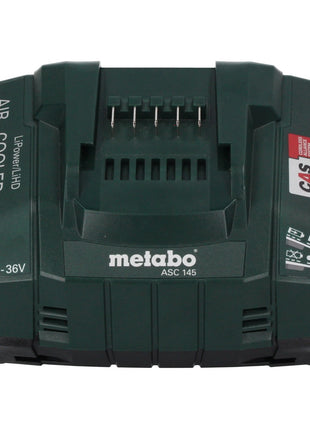 Podstawowy zestaw Metabo 2x akumulator Li-Power 18 V 8,0 Ah CAS Li-Ion ( 685131590 ) + ładowarka ASC 145 + metaBOX