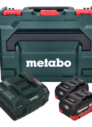 Podstawowy zestaw Metabo 2x akumulator Li-Power 18 V 8,0 Ah CAS Li-Ion ( 685131590 ) + ładowarka ASC 145 + metaBOX