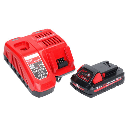 Milwaukee M18 NRG-301 Akku Starter Set High Output 18 V 3,0 Ah / 3000 mAh Li-Ion Akku ( 4932471069 ) + M12-18FC Ladegerät ( 4932451079 ) - Toolbrothers