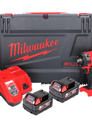 Milwaukee M18 FIW2F12-502X llave de impacto a batería 18 V 339 Nm 1/2" sin escobillas (4933478444) + 2x batería 5,0 Ah + cargador + caja HD