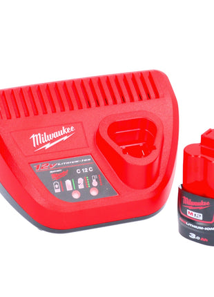 Kompresor akumulatorowy Milwaukee M12 BI-301C 12 V + 1x akumulator 3,0 Ah + ładowarka