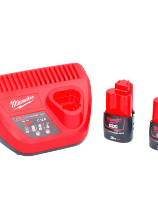 Kompresor akumulatorowy Milwaukee M12 BI-302C 12 V + 2x akumulator 3,0 Ah + ładowarka