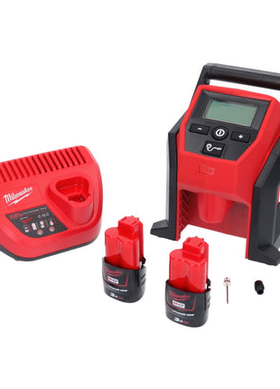 Kompresor akumulatorowy Milwaukee M12 BI-302C 12 V + 2x akumulator 3,0 Ah + ładowarka