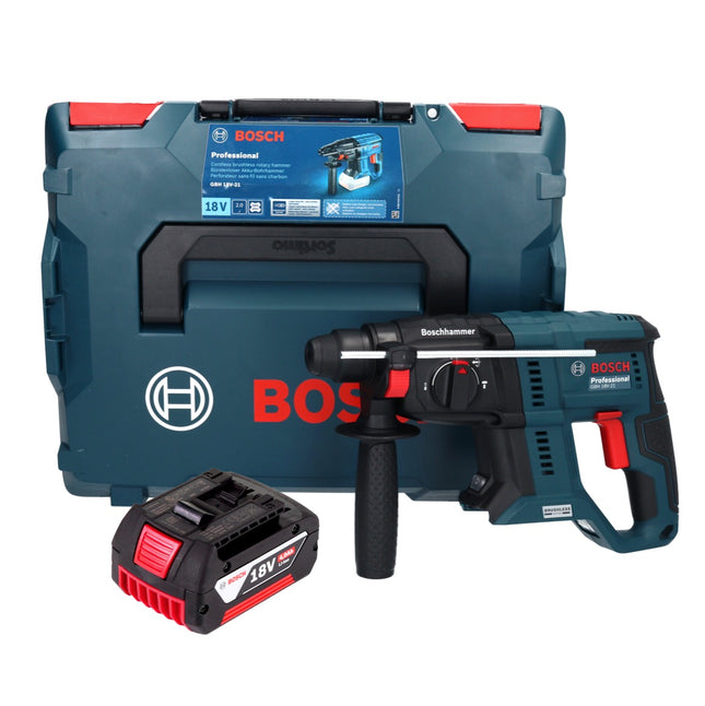 Bosch GBH 18V-21 Professional 18 V 2,0 J Brushless trapano a percussione + 1x batteria 4,0 Ah + L-BOXX - senza caricabatterie