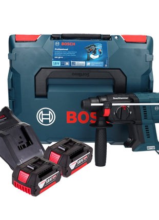 Bosch GBH 18V-21 Professional Akku Bohrhammer 18 V 2,0 J Brushless + 2x Akku 5,0 Ah + Ladegerät + L-BOXX