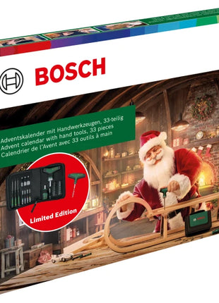 Bosch Hand Tool Calendario de Adviento 2024, 33 piezas (juego de herramientas con punta, destornillador de carraca, mango en T, destornillador de precisión, punta de destornillador rechoncho, accesorios, sacacorchos, bolsa)