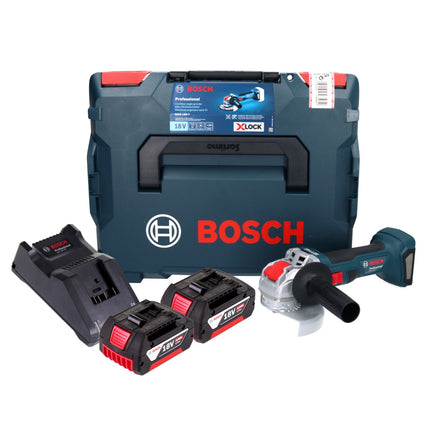 Bosch GWX 18V-7 Professional Akku Winkelschleifer 18 V 125 mm Brushless X-LOCK ( 06019H9105 ) + 2x Akku 4,0 Ah  + Ladegerät + L-Boxx - Toolbrothers