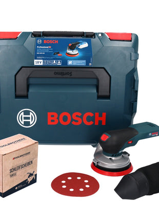 Bosch GEX 18V-125 Lijadora excéntrica inalámbrica profesional 18 V 125 mm sin escobillas + 1x juego de lijado Toolbrothers TURTLE + L-BOXX - sin batería, sin cargador