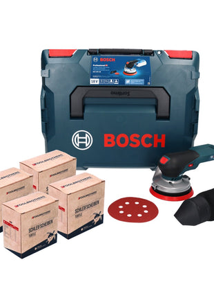 Bosch GEX 18V-125 Ponceuse excentrique professionnelle sur batterie 18 V 125 mm sans balais + 4x set de ponçage Toolbrothers TURTLE + L-BOXX - sans batterie, sans chargeur