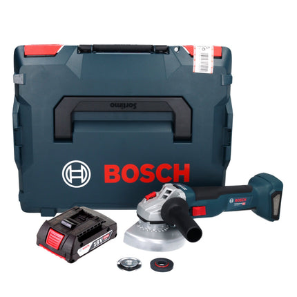 Smerigliatrice angolare a batteria Bosch GWS 18V-10 Professional 18 V 125 mm Brushless + 1x batteria 2,0 Ah + L-Boxx - senza caricabatteria