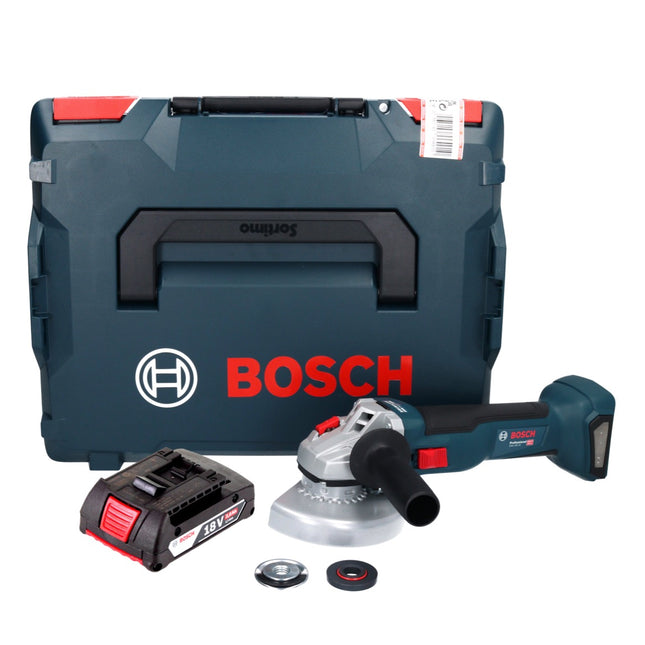 Smerigliatrice angolare a batteria Bosch GWS 18V-10 Professional 18 V 125 mm Brushless + 1x batteria 2,0 Ah + L-Boxx - senza caricabatteria