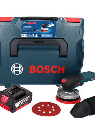 Bosch GEX 18V-125 Ponceuse excentrique professionnelle sur batterie 18 V 125 mm sans balais + 1x batterie 4,0 Ah + L-BOXX - sans chargeur